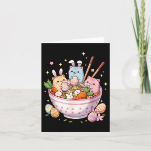 Påsk Ramen Cats Cute Anime Glad påsk Dag Wome Kort