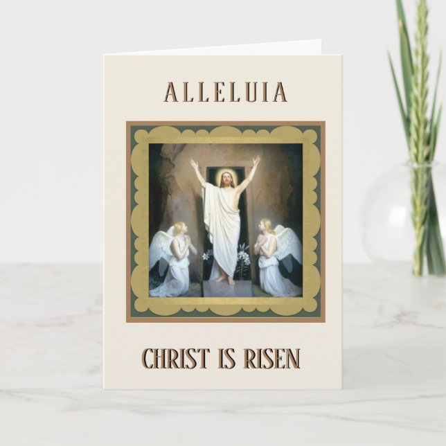 Påsk religiösa välsignelser böner traditionella helgkort (Framsida)