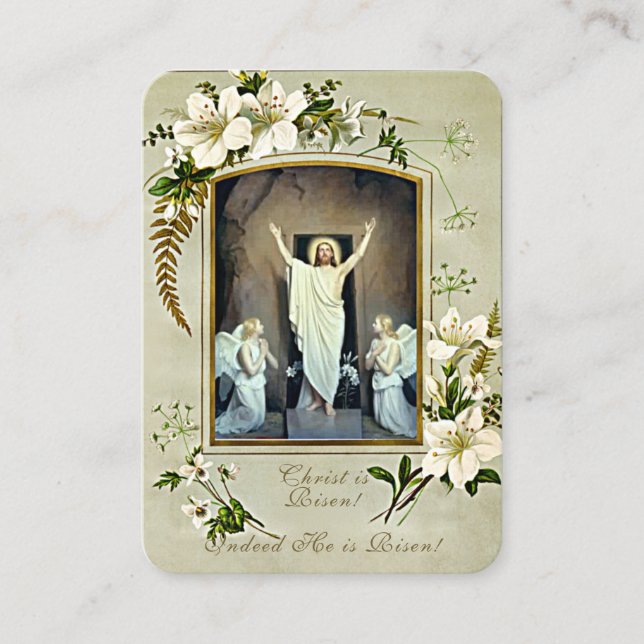 Påsk Resurrecension Heliga Cards Paschal Prayer Visitkort (Framsida)