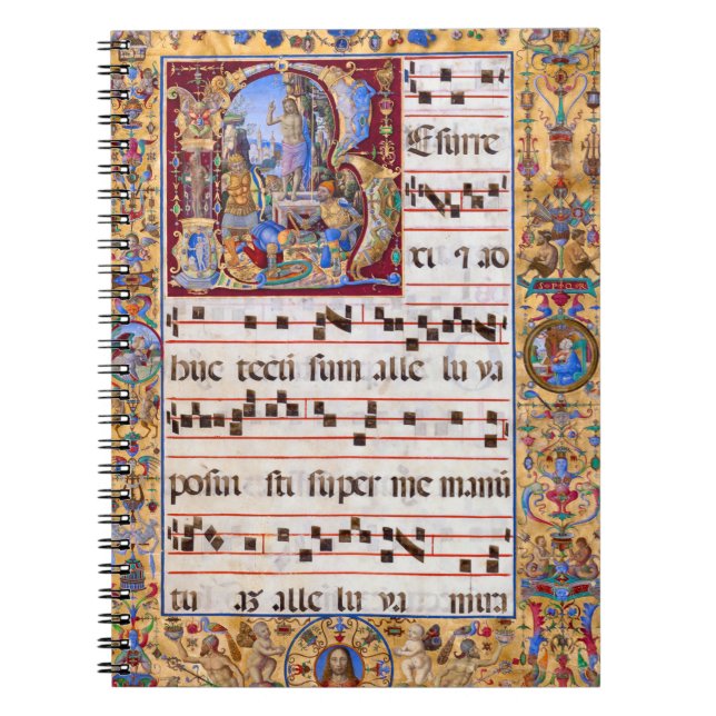 Påsk Resurrection Gregorian Medieval Antiphon Anteckningsbok (Framsidan)