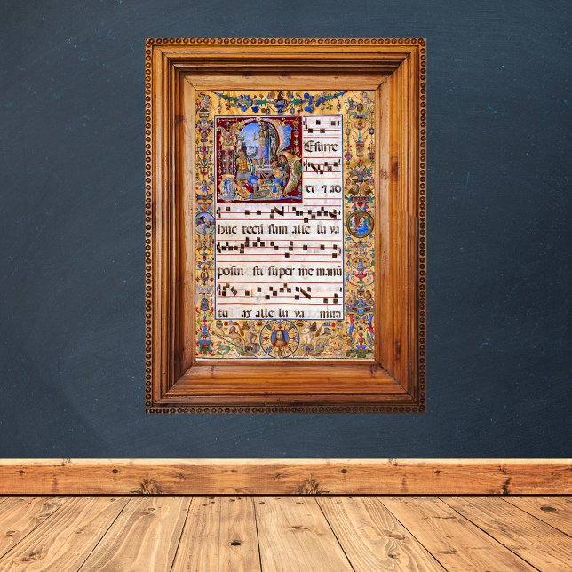 Påsk Resurrection Gregorian Medieval Antiphon Poster (Easter Resurrection Gregorian Medieval Antiphon Catholic Christian Poster)