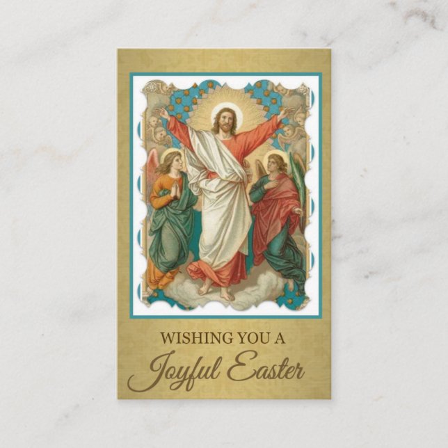 Påsk Resurrection Heliga Cards w/prayer St John Visitkort (Framsida)