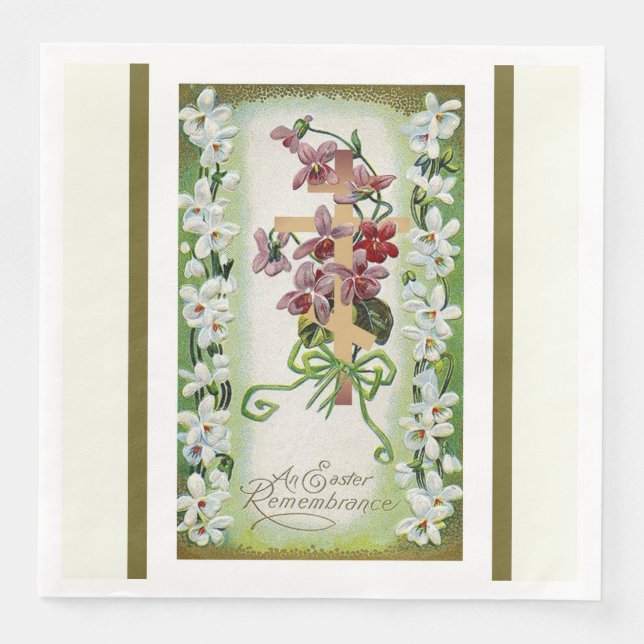 Påsk Resurrection Pascha Byzantine Kor Flower Pappersservett (Framsida)