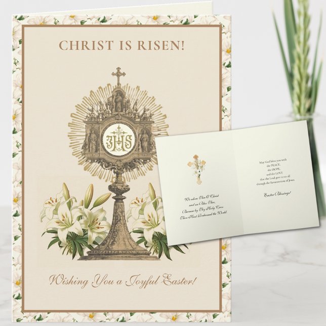 Påsk Resurretion Jesus Christian Lilies Helgkort (Skapare uppladdad)