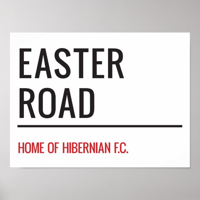 Påsk Road Stadium Street Sign Poster (Framsidan)