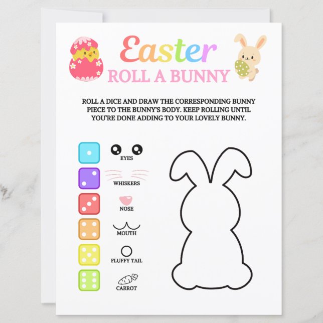 Påsk Roll A Bunny Game (Framsida)