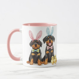Påsk Rottweiler Hundar Bunny Öron Mugg