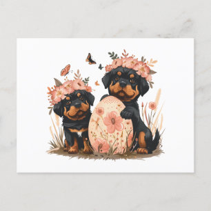 Påsk Rottweiler Hundar Helg Vykort
