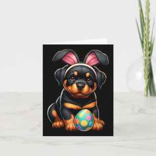 Påsk Rottweiler Hundar Pets Älskare Rabbit Egg Kort