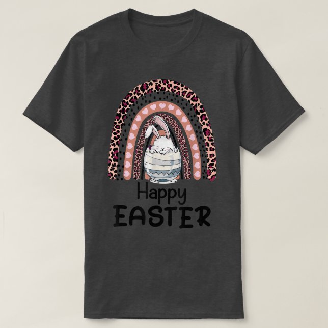 Påsk s För barn Bunny med regnbågsdesign för Östra T Shirt (Design framsida)
