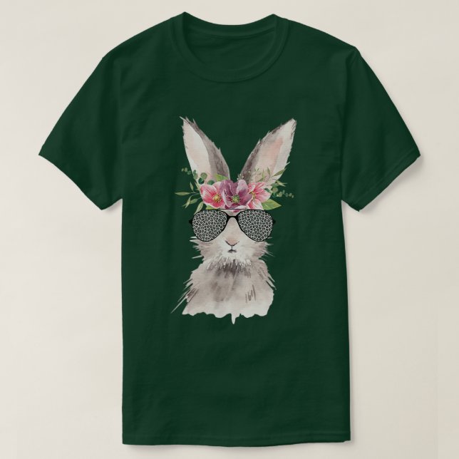 Påsk s För barn Påsk T s Women Bunny Sunglass Shirt (Design framsida)