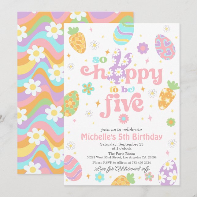 Påsk så att det blir fem dagar inbjudningar (Fram/baksida)