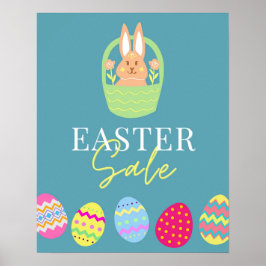 Påsk Sale Sign, Påsk Rabbit Påskägg Poster