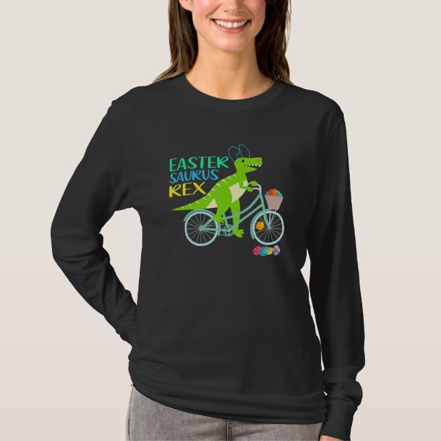 Påsk Saurus Rex Egg Kids t Rex Dinosaur Lycklig Ea Shirt (Framsida)