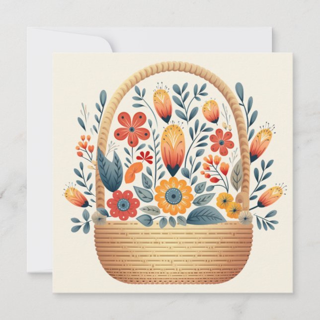 Påsk Scandinavian folk basket äggkonst (Framsida)