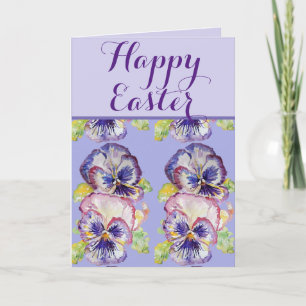 Påsk Shabby Vintage Viola Lavender Vår blommigt Kort