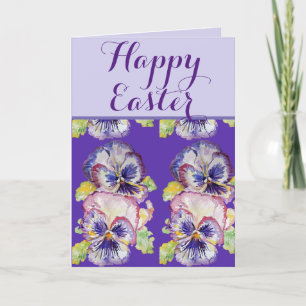 Påsk Shabby Vintage Viola Lavender Vår blommigt Kort