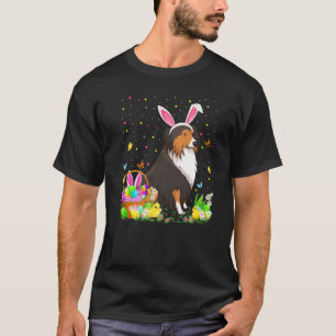 Påsk Sheltie Hund Bunny Egg Hunting Sheltie Easte T Shirt