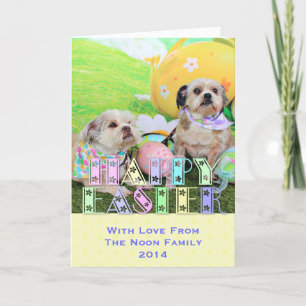 Påsk - Shih Tzu - Clementine och Winston Helgkort