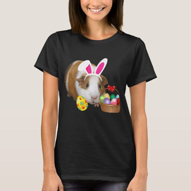 Påsk Shirt Guinea Gris fregny Bunny Öron _ Ägg T Shirt (Framsida)