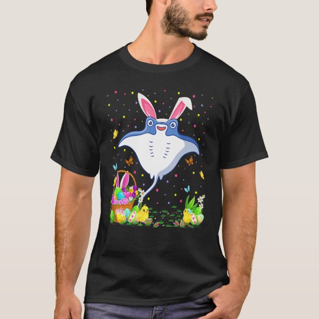 Påsk Skate Fish Bunny Egg Hunting Skate Påsk S T Shirt (Framsida)