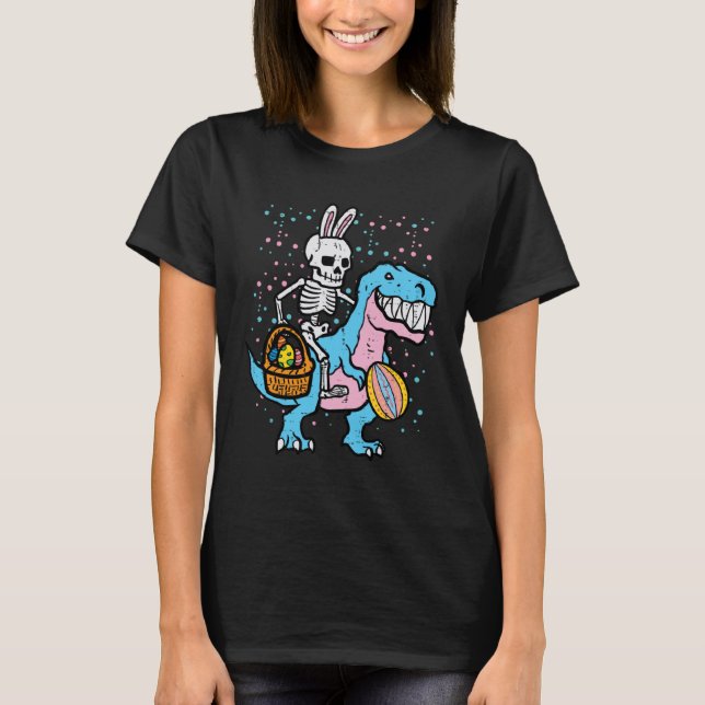 Påsk Skeleton på Dino Trex Egg Hunting Småbarn B T Shirt (Framsida)