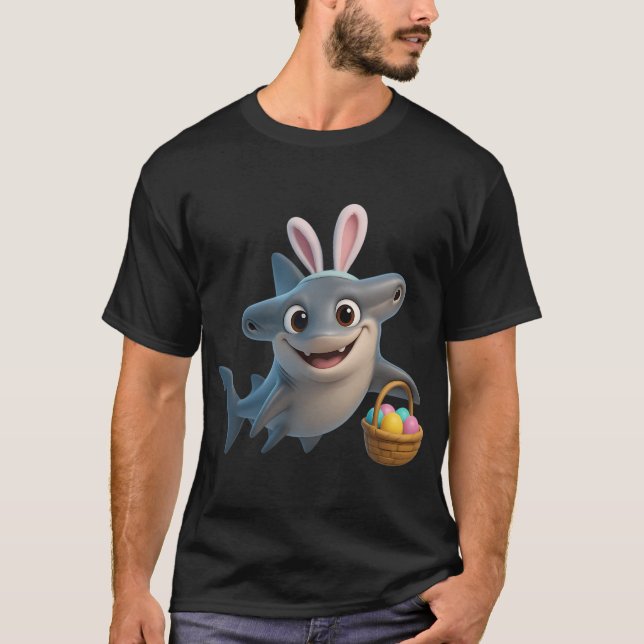 Påsk Slät Hammarhaj T Shirt (Framsida)