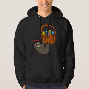 Påsk Sloth Hanging Egg Basket Cute Animal Manar Wo Hoodie