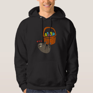 Påsk Sloth Hanging Egg Basket Cute Animal Manar Wo Hoodie