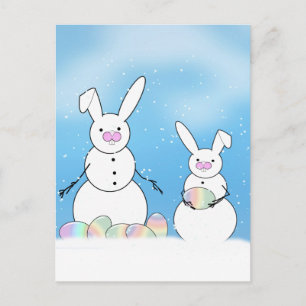 Påsk Snögubbarna Snö Bunnies Helg Vykort