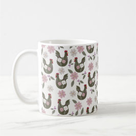 Påsk sömlös mönster med kyckling. kaffemugg
