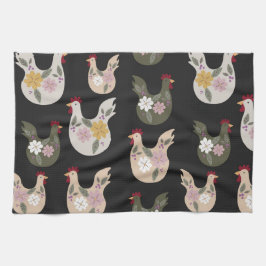 Påsk sömlös mönster med kyckling. kökshandduk