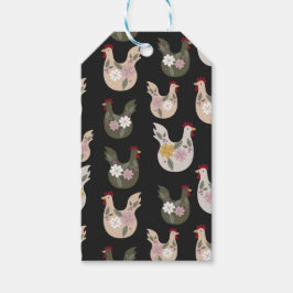 Påsk sömlös mönster med kyckling. presentetikett
