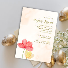Påsk söndag Brunch Elegant Blommig Minimalistisk  Inbjudningar