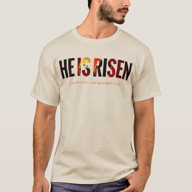 Påsk: Söndag: Risen (röd) T Shirt (Framsida)