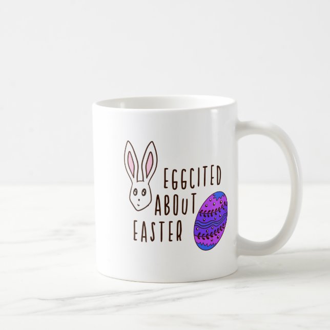 Påsk Söt Äggstörd över Påsk Pun Citat Roligt  Kaffemugg (Höger)