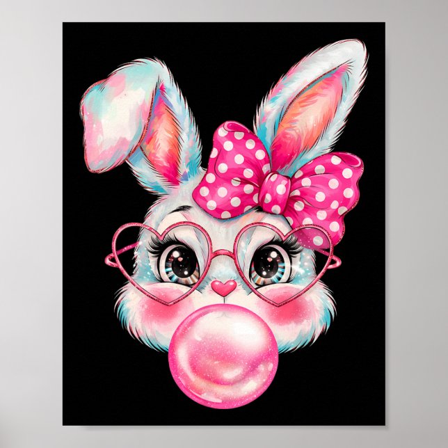 Påsk söta kanin ansikte Coquette påsk barn  Poster (Framsidan)