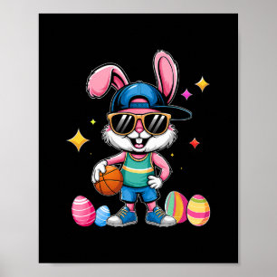 Påsk Sport Glad Påskharen Lekande Skelett Barn Poster