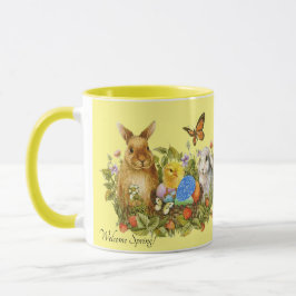 Påsk Spring Time Bunny Eggs Chick Butterfly Gift Mugg
