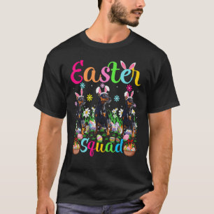 Påsk Squad Bunny Ear Miniature Pinscher Hund Happ T Shirt