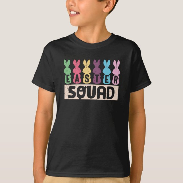 Påsk Squad Cute Påsk Day Bunnies T-Shirt (Framsida)