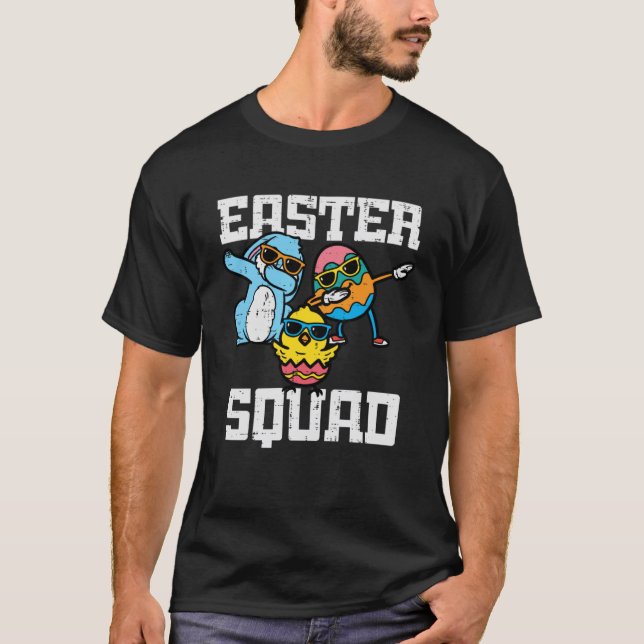 Påsk Squad Dab Bunny Egg Chick Matching Boys Kid T Shirt (Framsida)