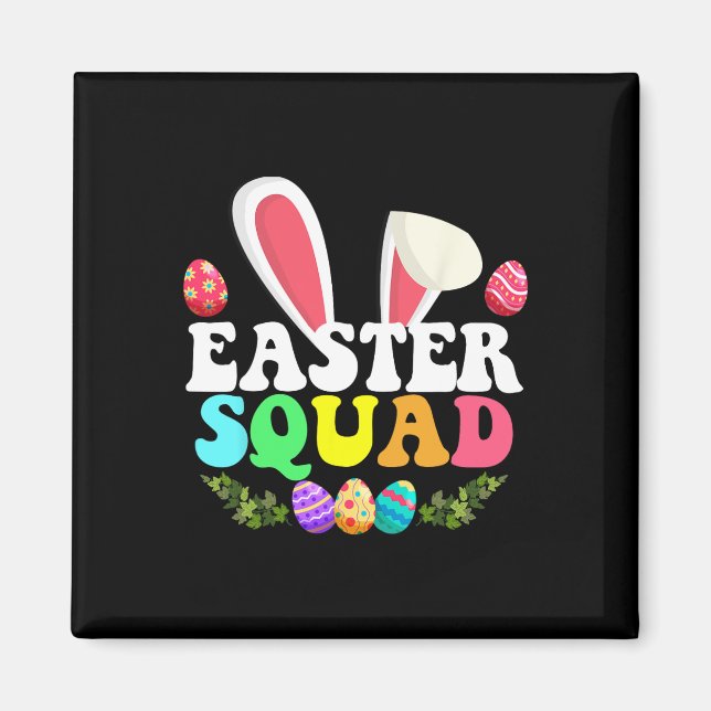 Påsk Squad Family Matching Bunny Egg Hunting Ear Magnet (Framsidan)