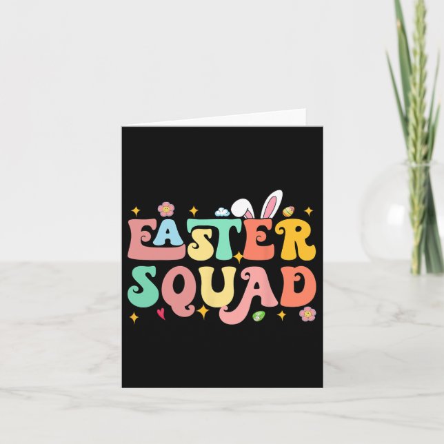 Påsk Squad Family Matching Påsk Day Bunny Egg Kort (Framsida)