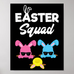 Påsk Squad Family Matching Påsk Outfit Egg Hun Poster