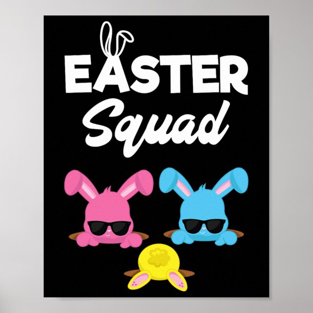 Påsk Squad Family Matching Påsk Outfit Egg Hun Poster (Framsidan)