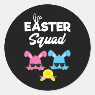 Påsk Squad Family Matching Påsk Outfit Egg Hun Runt Klistermärke
