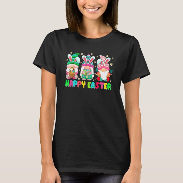 Påsk Squad Funny Gnome Bunny Egg Hunting Matchin T Shirt (Framsida)