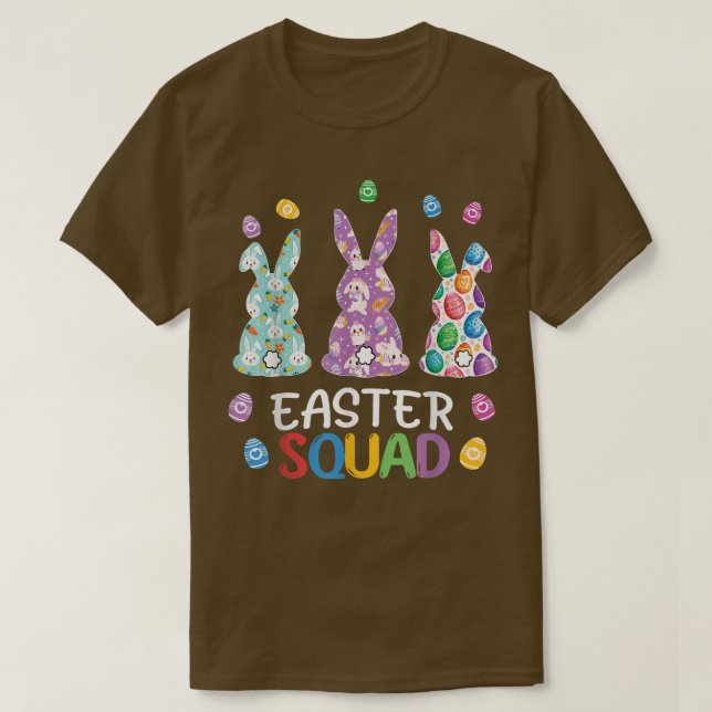 Påsk Squad Leopard Påskhare Rabbit Egg Hunt T Shirt (Design framsida)