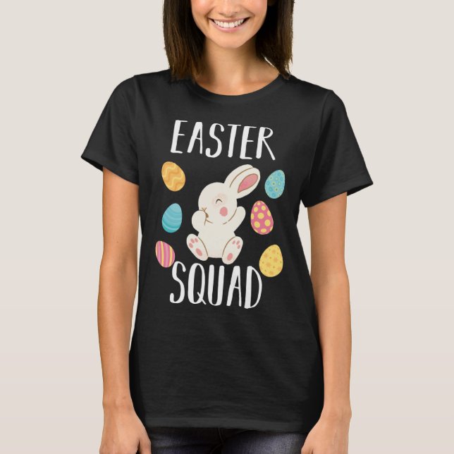 Påsk Squad Rabbit Påsk T Shirt (Framsida)